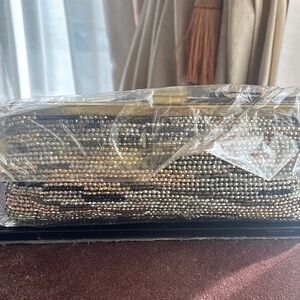 NWOT Metallic Beaded Clutch - Black, Gold, Silver, Pewter.